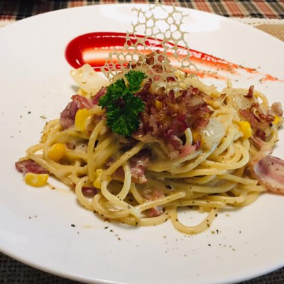 Mì Ý Thịt Xông Khói Sốt Kem (Carborana Spaghetti)