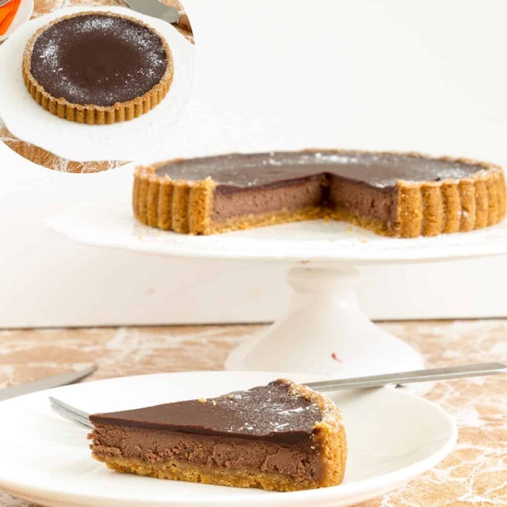 Bánh Tart Chocolate Cheesecake Nướng – Đế Giòn Thơm, Nhân Sô-Cô-La Mềm Mịn