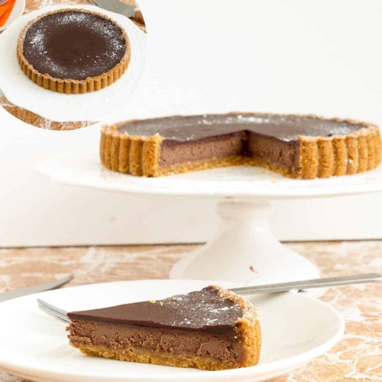 Bánh Tart Chocolate Cheesecake Nướng – Đế Giòn Thơm, Nhân Sô-Cô-La Mềm Mịn