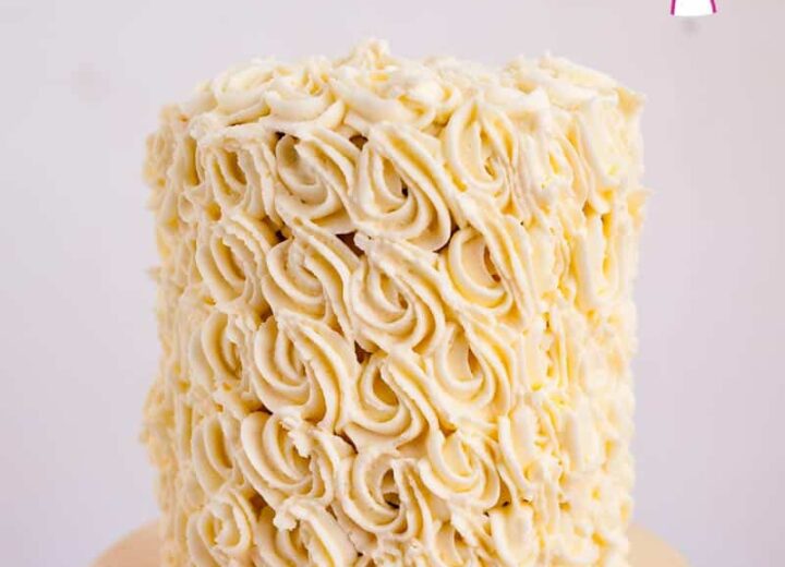 Bakery Style White Wedding Cake