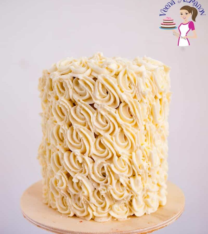 Bakery Style White Wedding Cake