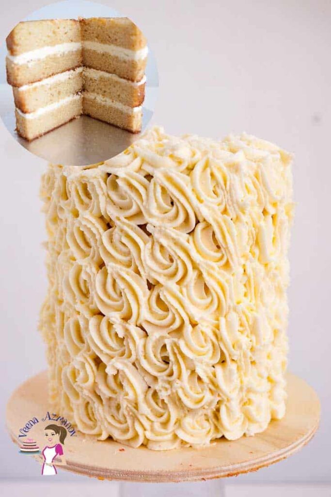 Bakery Style White Wedding Cake