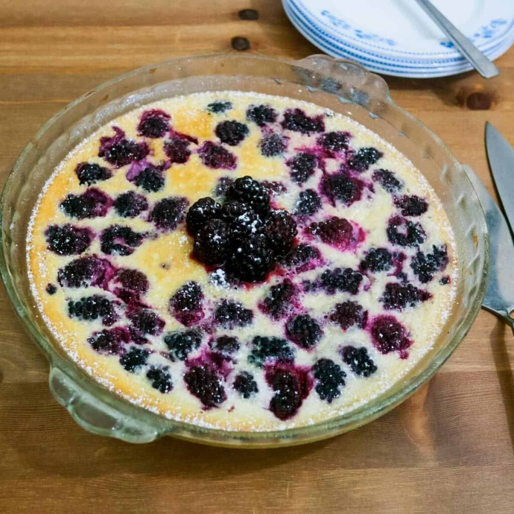 Bánh Nướng Mâm Xôi Đen Clafoutis Kiểu Pháp – Mềm Mịn Vị Custard Trứng Sữa