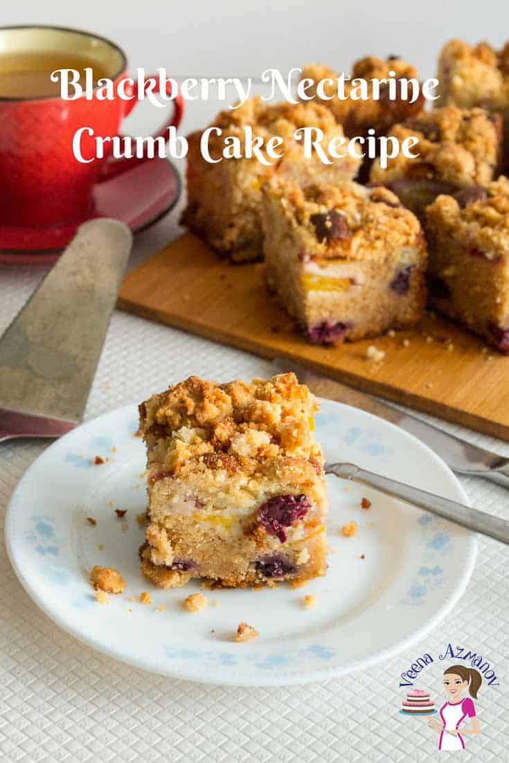 Bánh Vụn Mâm Xôi & Đào Lông Nectarine Crumb Cake – Giòn Xốp Chua Ngọt Ngon Miệng