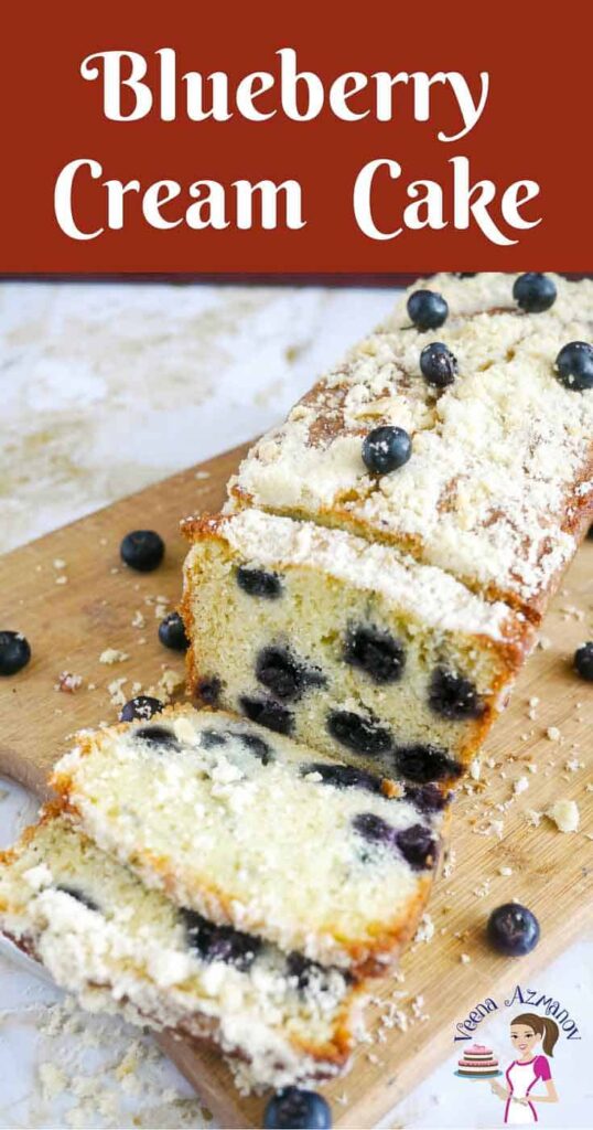 Blueberry Cream Cake with Crumb Topping