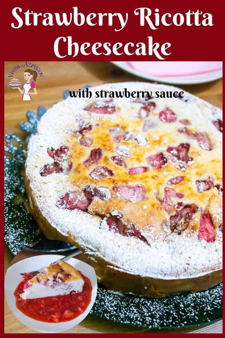 Bánh Phô Mai Ricotta Dâu Tây Không Đế Crustless Strawberry Cheesecake