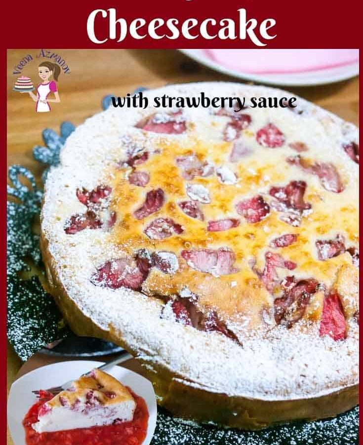 Crustless Strawberry Ricotta Cheesecake