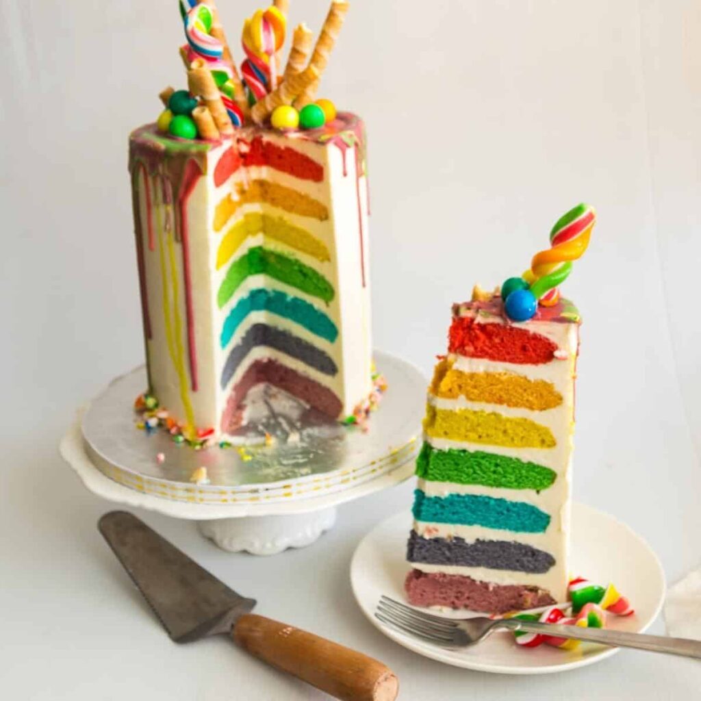 Bánh Kem Cầu Vồng 7 Tầng Easy Rainbow Cake – Rạng Rỡ Mềm Béo