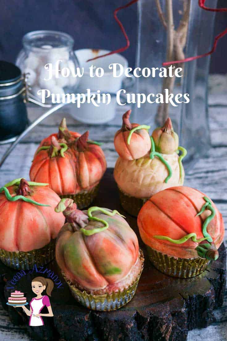 Trang Trí Bánh Cupcake Bí Đỏ Fondant – Đáng Yêu Bổ Dưỡng