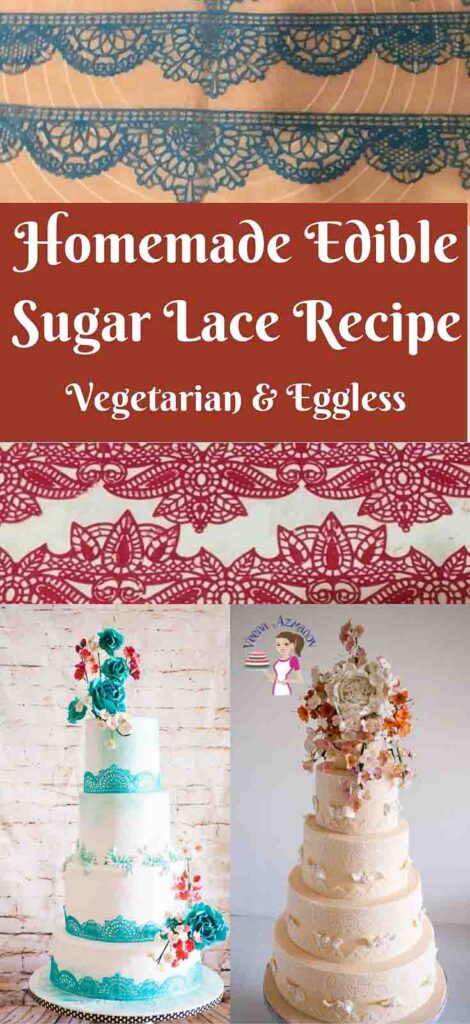 Homemade Edible Sugar Lace Recipe Eggless and Vegetarian