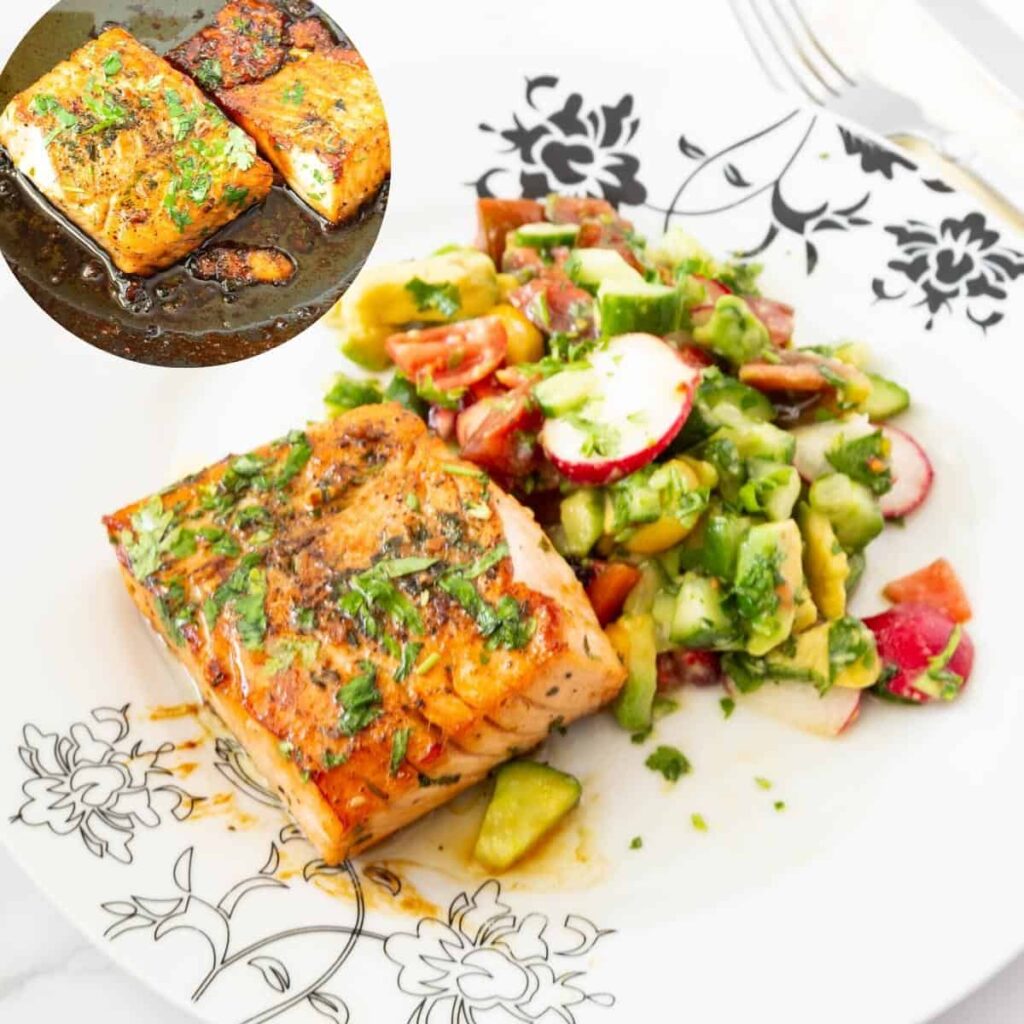 Cá Hồi Áp Chảo Sốt Mật Ong Tỏi Honey Garlic Salmon – Đậm Đà Thơm Nức