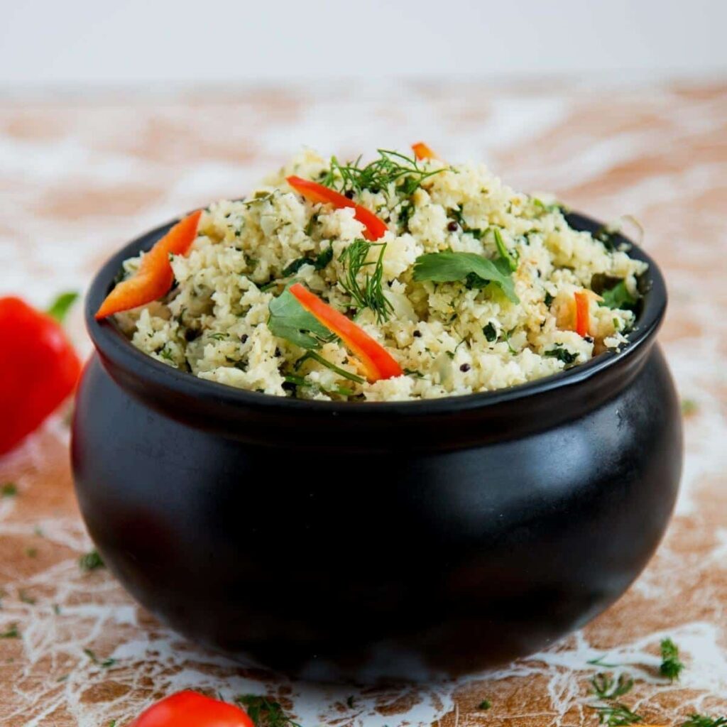 Cơm Súp Lơ Bào Xào Mù Tạt Thì Là Cauliflower Rice Pilaf – Thanh Nhẹ
