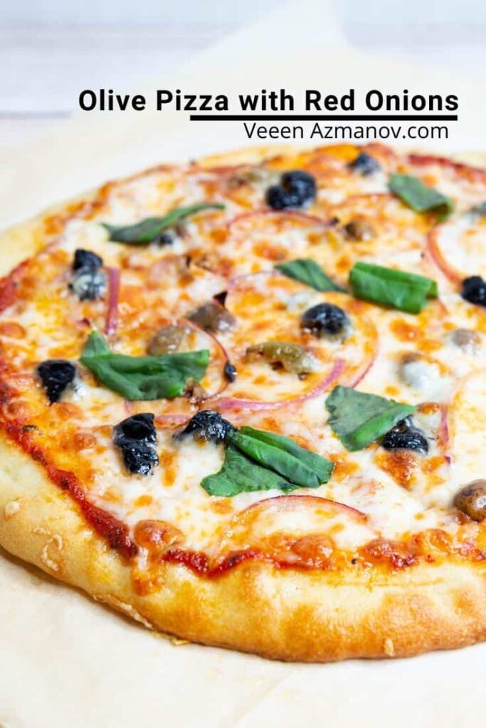 Bánh Pizza Quả Ô Liu Hành Tây Đỏ Olive Pizza – Giòn Vỏ Đậm Đàm Chuẩn Ý