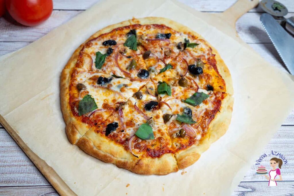 Olive Pizza with Red Onions