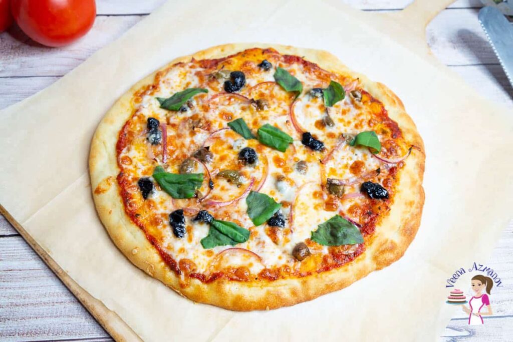 Olive Pizza with Red Onions
