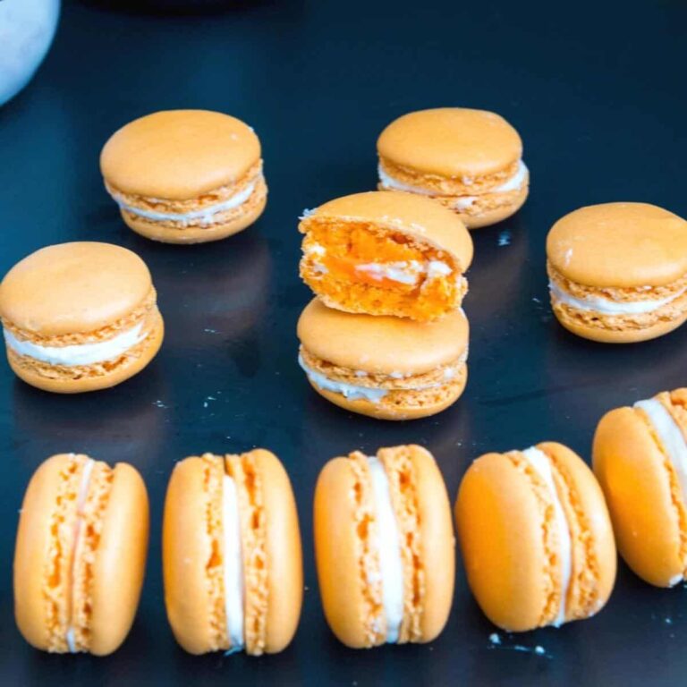 Bánh Macaron Cam Vàng Pháp Orange French Macarons – Vỏ Mịn Béo Ngọt