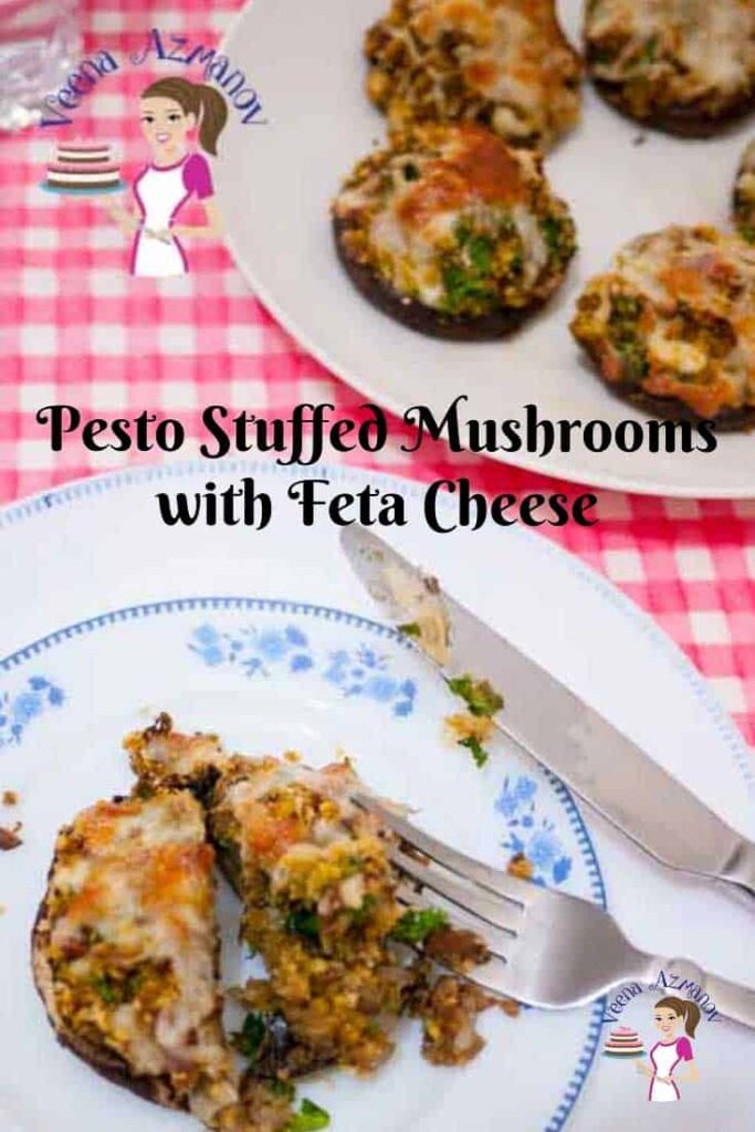 Nấm Mỡ Đút Lò Nhân Sốt Pesto Phô Mai Feta – Giòn Béo Mọng Nước