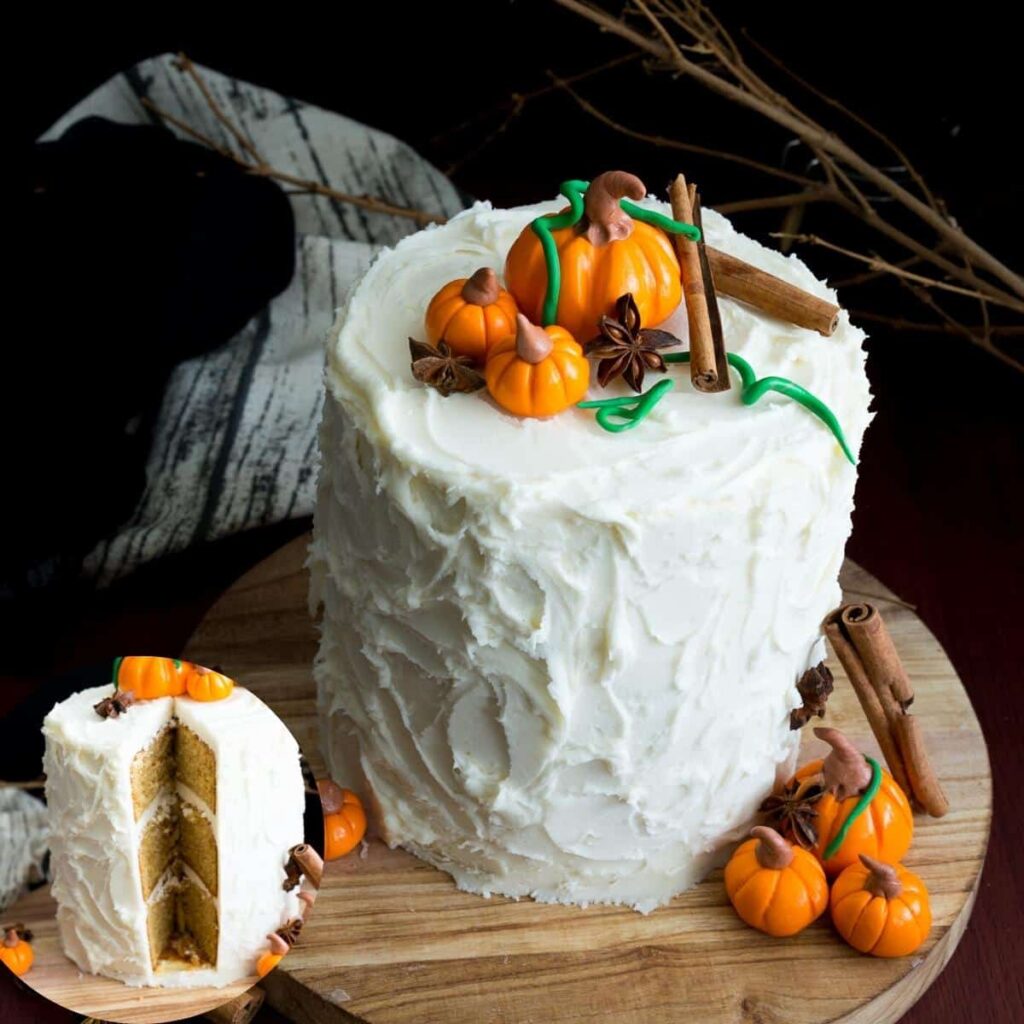Bánh Gato Bí Đỏ Ca Phê Sữa Đá Pumpkin Spice Latte Cake – Đậm Vị Mịn