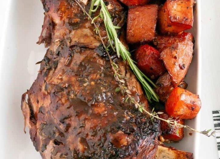 Roast Lamb Shoulder in Red Wine Sauce