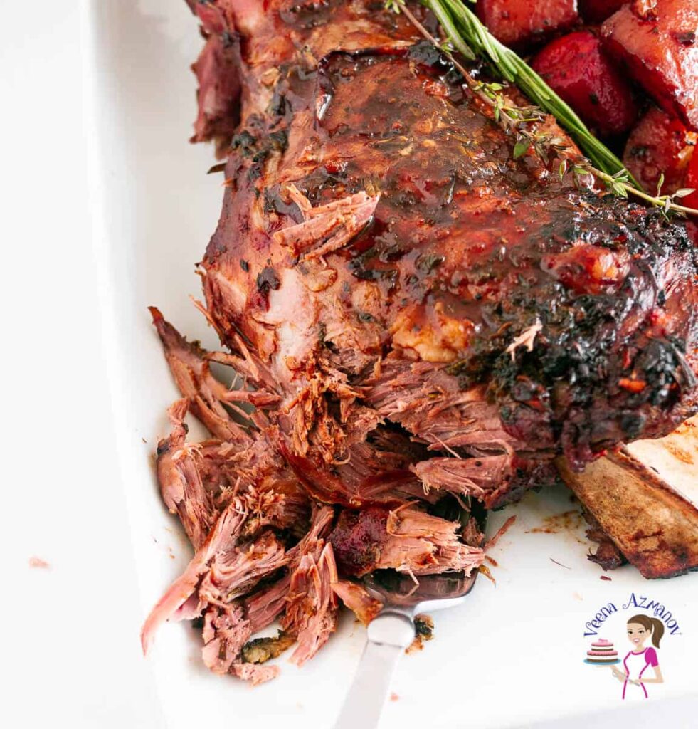 Roast Lamb Shoulder in Red Wine Sauce
