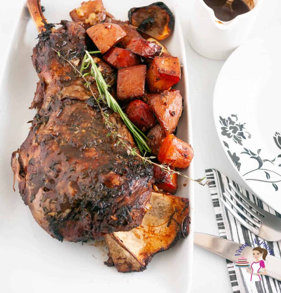 Roast Lamb Shoulder in Red Wine Sauce