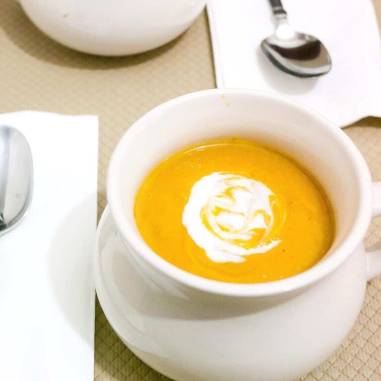 Súp Bí Đỏ Khoai Lang Nướng Roast Pumpkin Sweet Potato Soup – Sánh Mịn