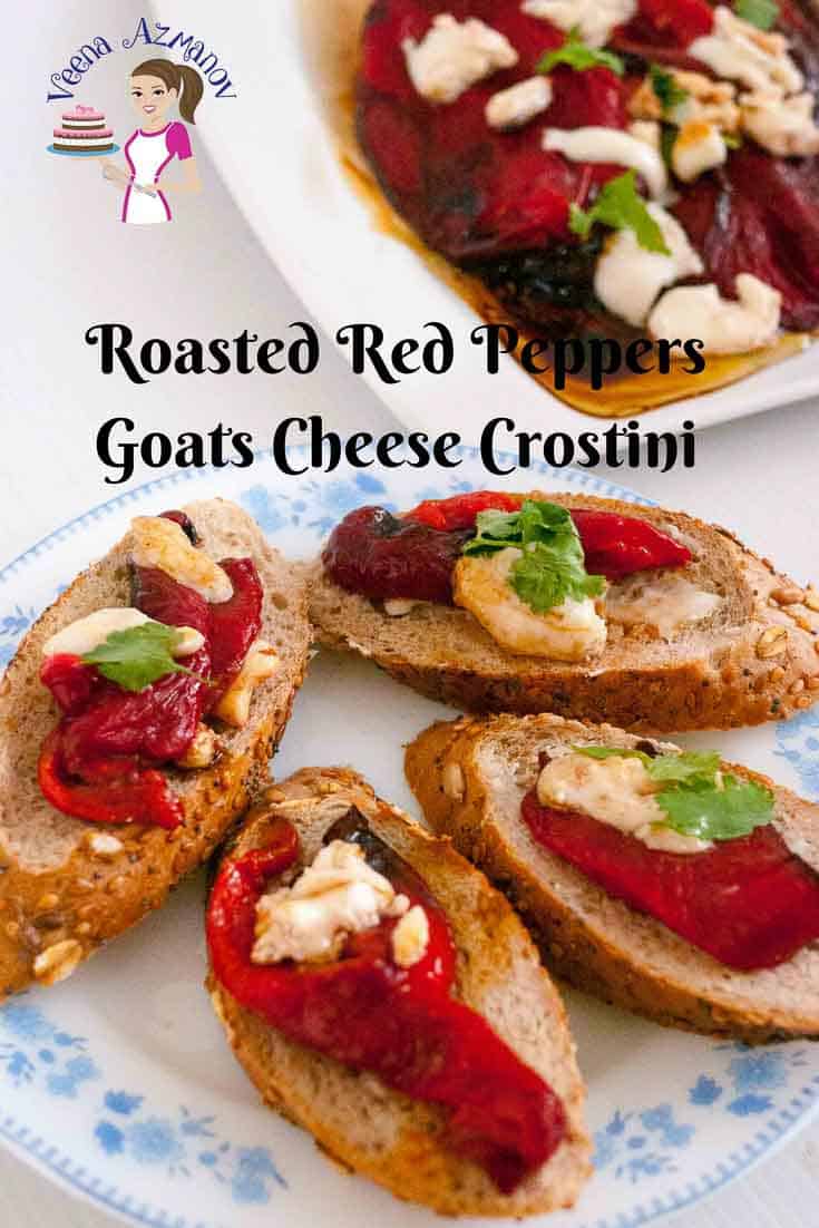 Bánh Mì Phết Phô Mai Dê Ớt Chuông Nướng Crostini – Giòn Béo