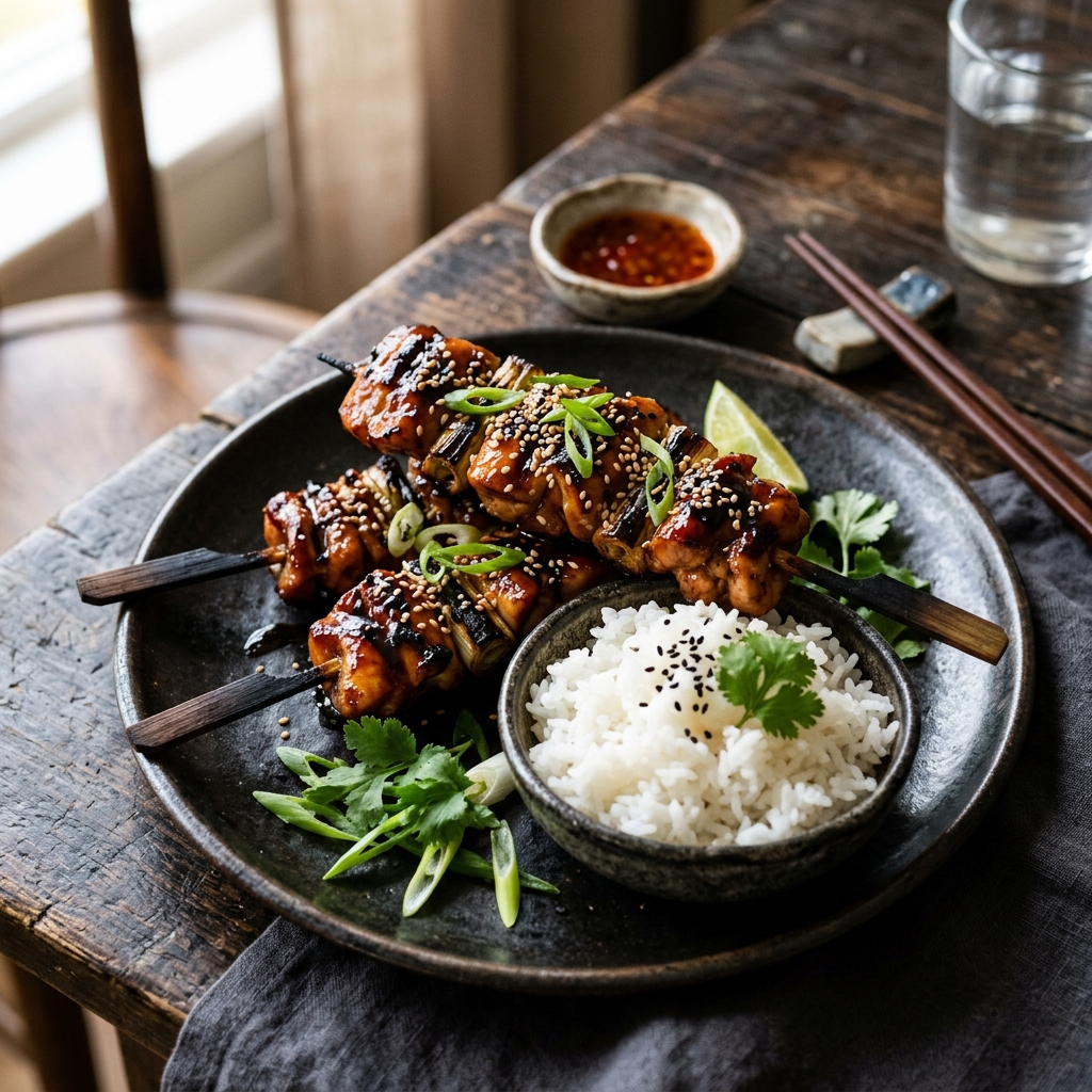 Thịt Gà Xiên Nướng Kiểu Á (Asian Chicken Skewers) – Đậm Đà Hao Cơm