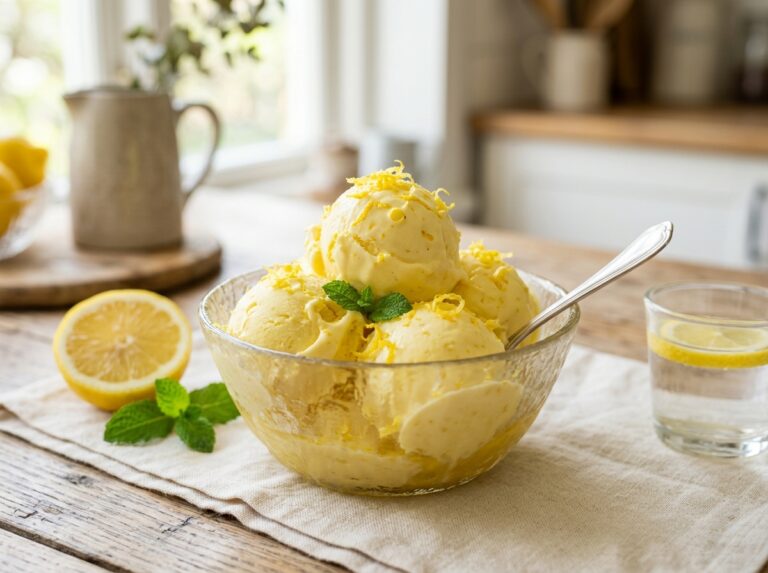 Kem Chanh 3 Nguyên Liệu — Không Cần Máy (No-Churn Lemon Ice Cream)